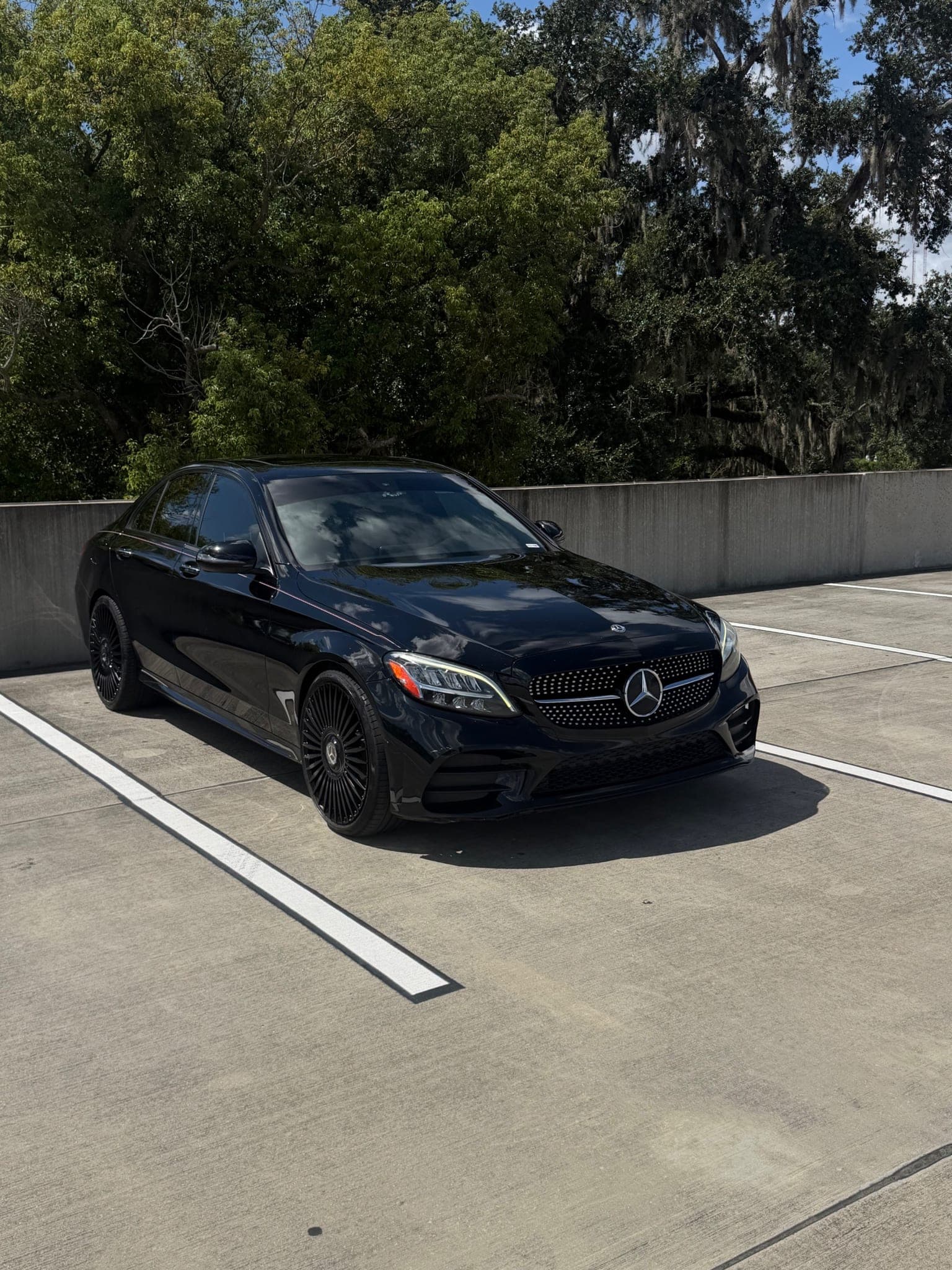 Black Mercedes C300 AMG trim